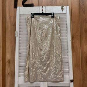 No Boundaries Gold Sequin Midi Skirt